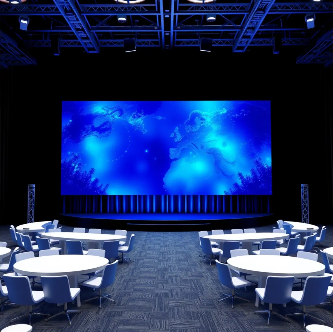 Multi-camera broadcast gallery covering a live hybrid conference session, streaming the room to remote delegates